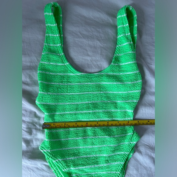 Billabong Hightide Neon Green Stripe One Piece Swimsuit Size XS - Picture 3 of 7